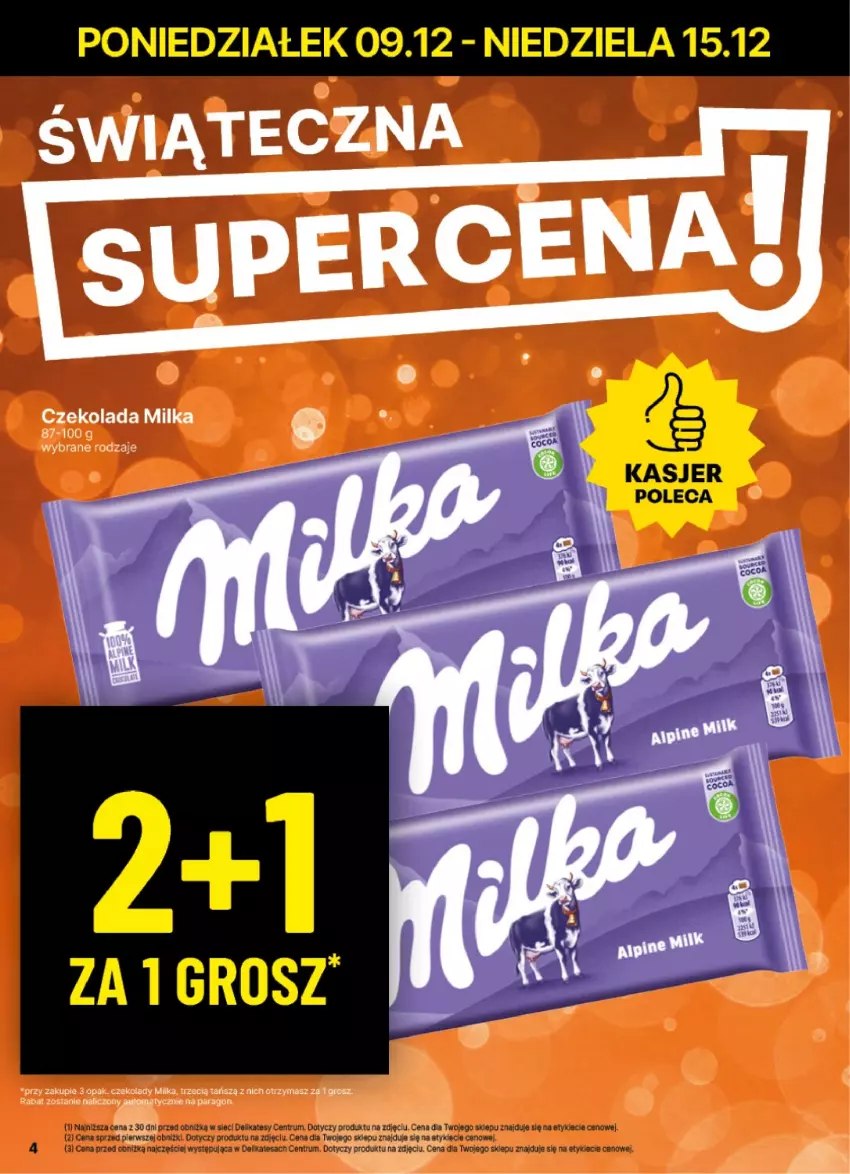 Gazetka promocyjna Delikatesy Centrum - NOWA GAZETKA Delikatesy Centrum od 9 grudnia! 9-15.12.2024 - ważna 09.12 do 15.12.2024 - strona 4 - produkty: Czekolada, Milka, Rum