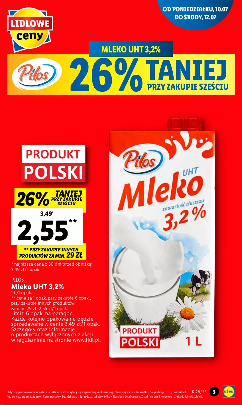 Gazetka promocyjna Lidl - GAZETKA - ważna 10.07 do 12.07.2023 - strona 4 - produkty: Mleko, Olej, Pilos