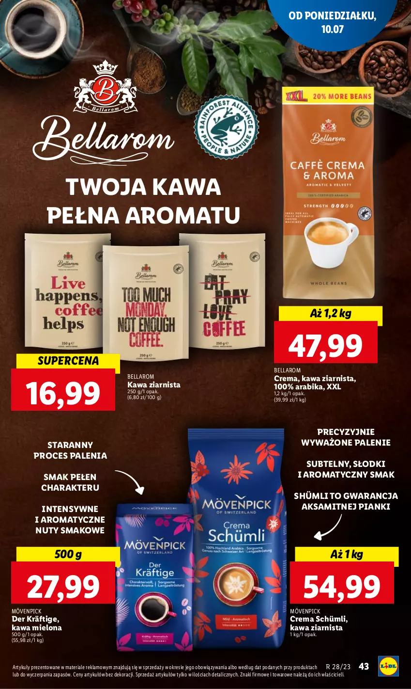 Gazetka promocyjna Lidl - GAZETKA - ważna 10.07 do 12.07.2023 - strona 48 - produkty: Aksam, Bell, Bella, Kawa, Kawa mielona, Kawa ziarnista, Nuty