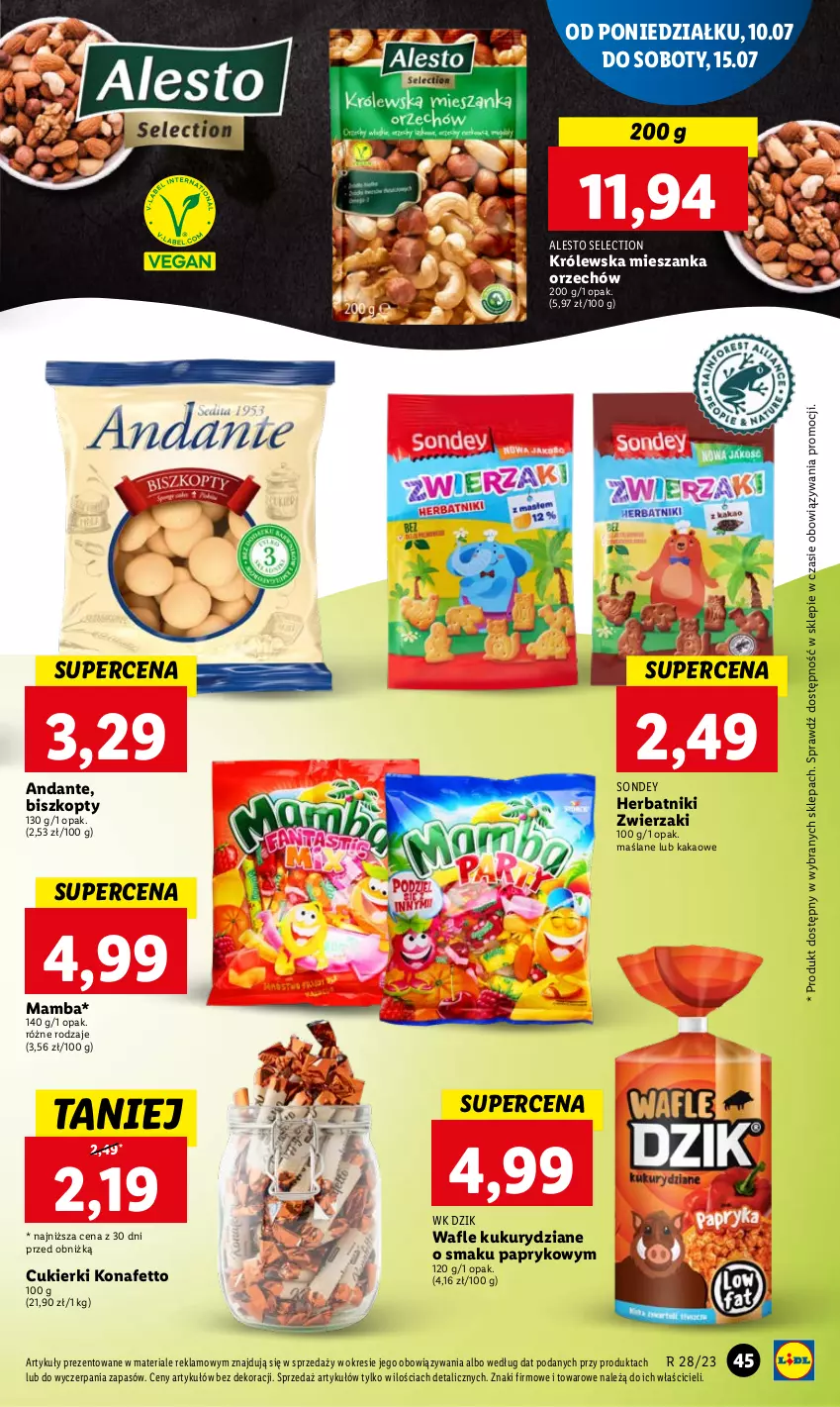 Gazetka promocyjna Lidl - GAZETKA - ważna 10.07 do 12.07.2023 - strona 50 - produkty: Biszkopty, Cukier, Cukierki, Herbatniki, Kakao, Mamba, Wafle