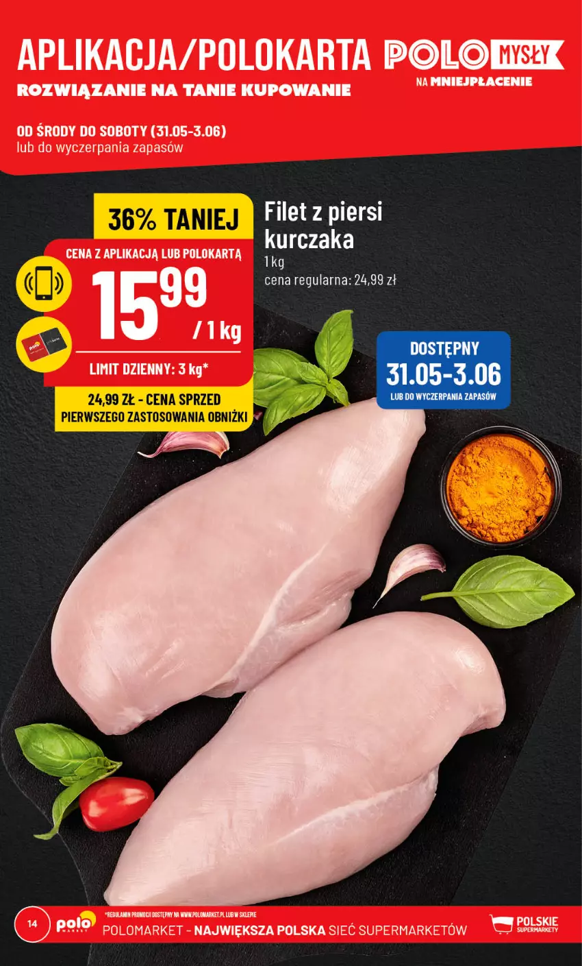 Gazetka promocyjna PoloMarket - Gazetka pomocyjna - ważna 31.05 do 06.06.2023 - strona 14 - produkty: Filet z piersi kurczaka, Kurczak