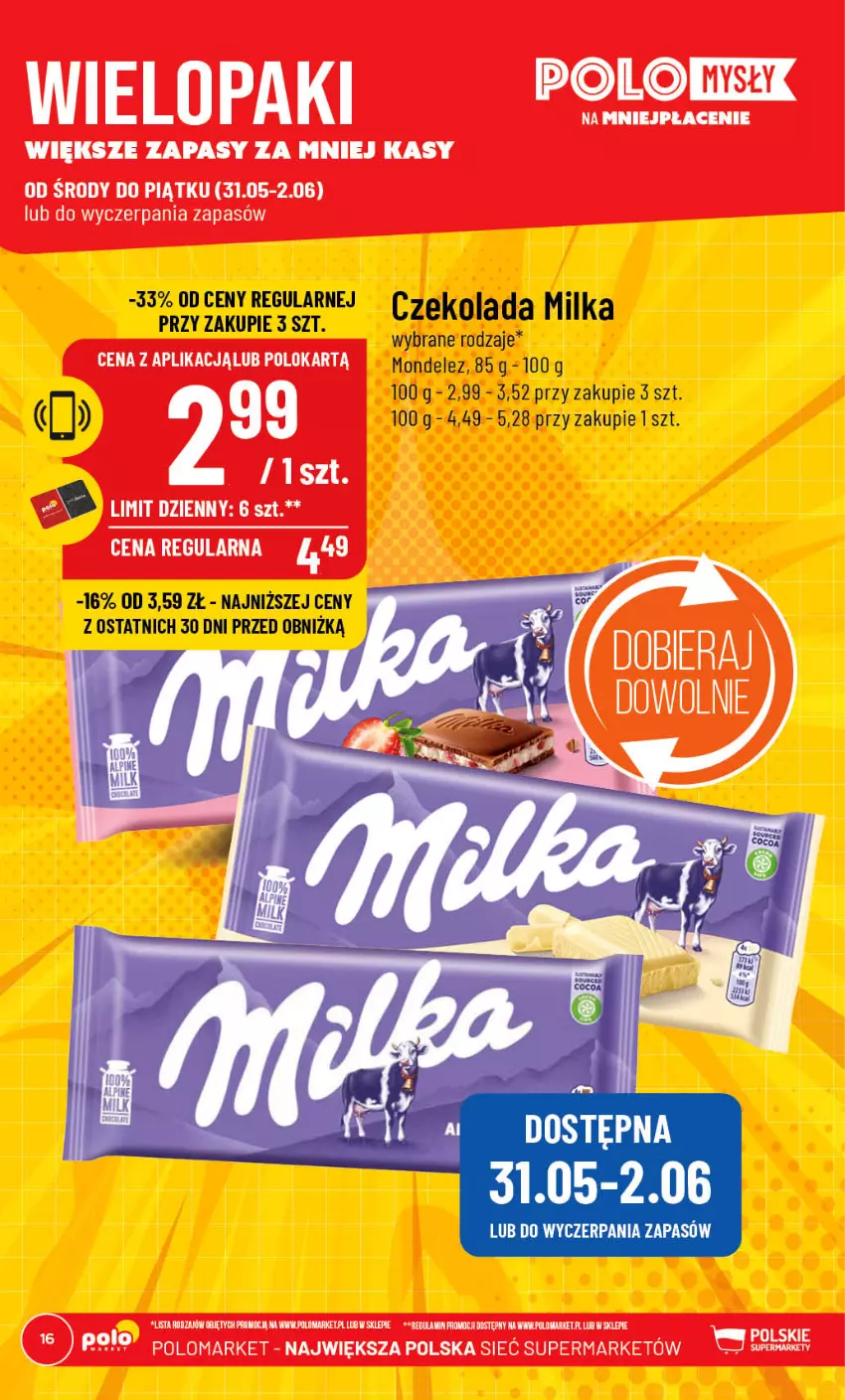 Gazetka promocyjna PoloMarket - Gazetka pomocyjna - ważna 31.05 do 06.06.2023 - strona 16 - produkty: Milka