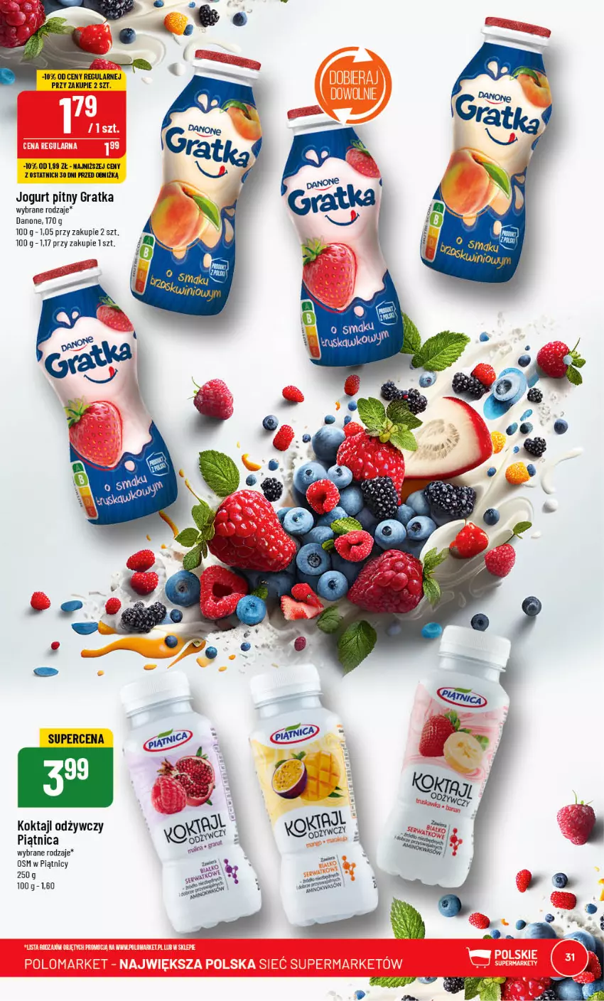Gazetka promocyjna PoloMarket - Gazetka pomocyjna - ważna 31.05 do 06.06.2023 - strona 31 - produkty: Danone, Gra, Jogurt, Jogurt pitny, Piątnica