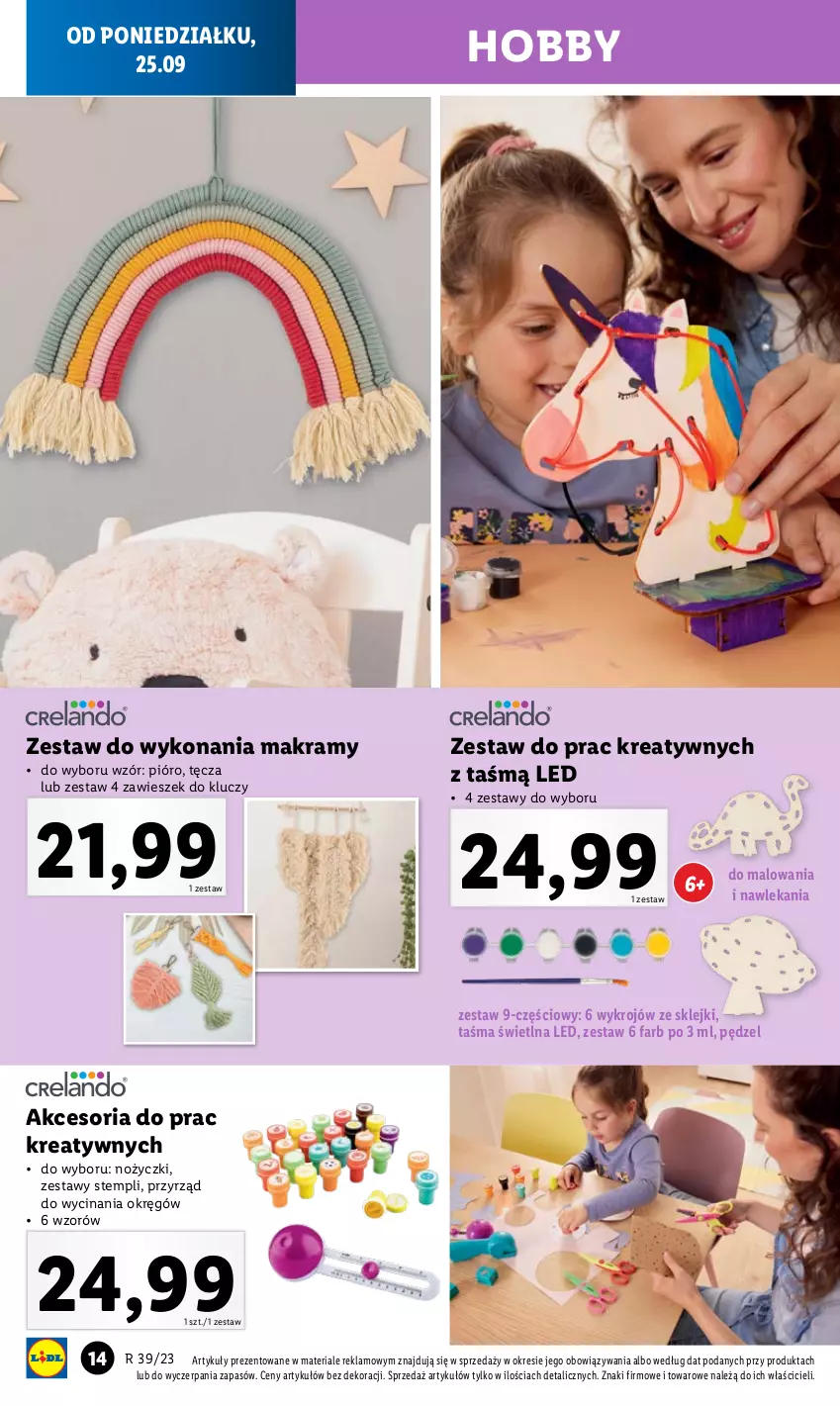 Gazetka promocyjna Lidl - GAZETKA - ważna 25.09 do 30.09.2023 - strona 16 - produkty: Fa, Hobby, Klej, Noż, Nożyczki