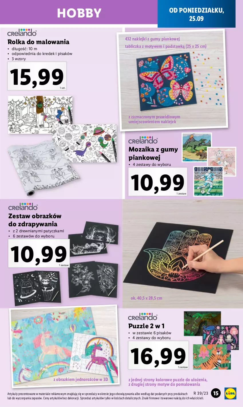 Gazetka promocyjna Lidl - GAZETKA - ważna 25.09 do 30.09.2023 - strona 17 - produkty: Hobby, Klej, Obraz, Puzzle