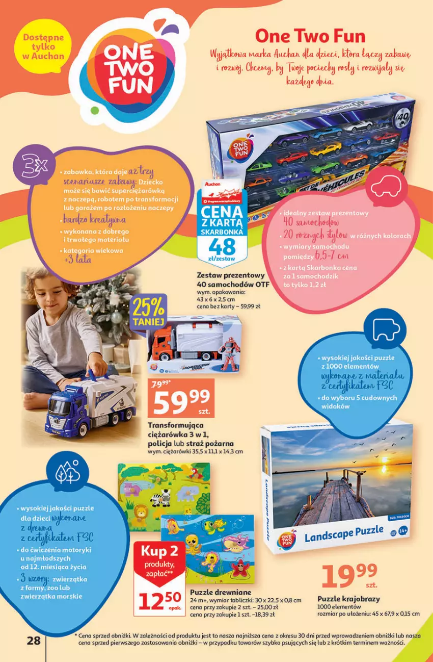 Gazetka promocyjna Auchan - Gazetka Wielkanoc w dobrym smaku Hipermarket Auchan - ważna 23.03 do 29.03.2023 - strona 28 - produkty: Fa, O nas, Obraz, Puzzle, Sok, Straż pożarna, Tran, Zestaw prezentowy