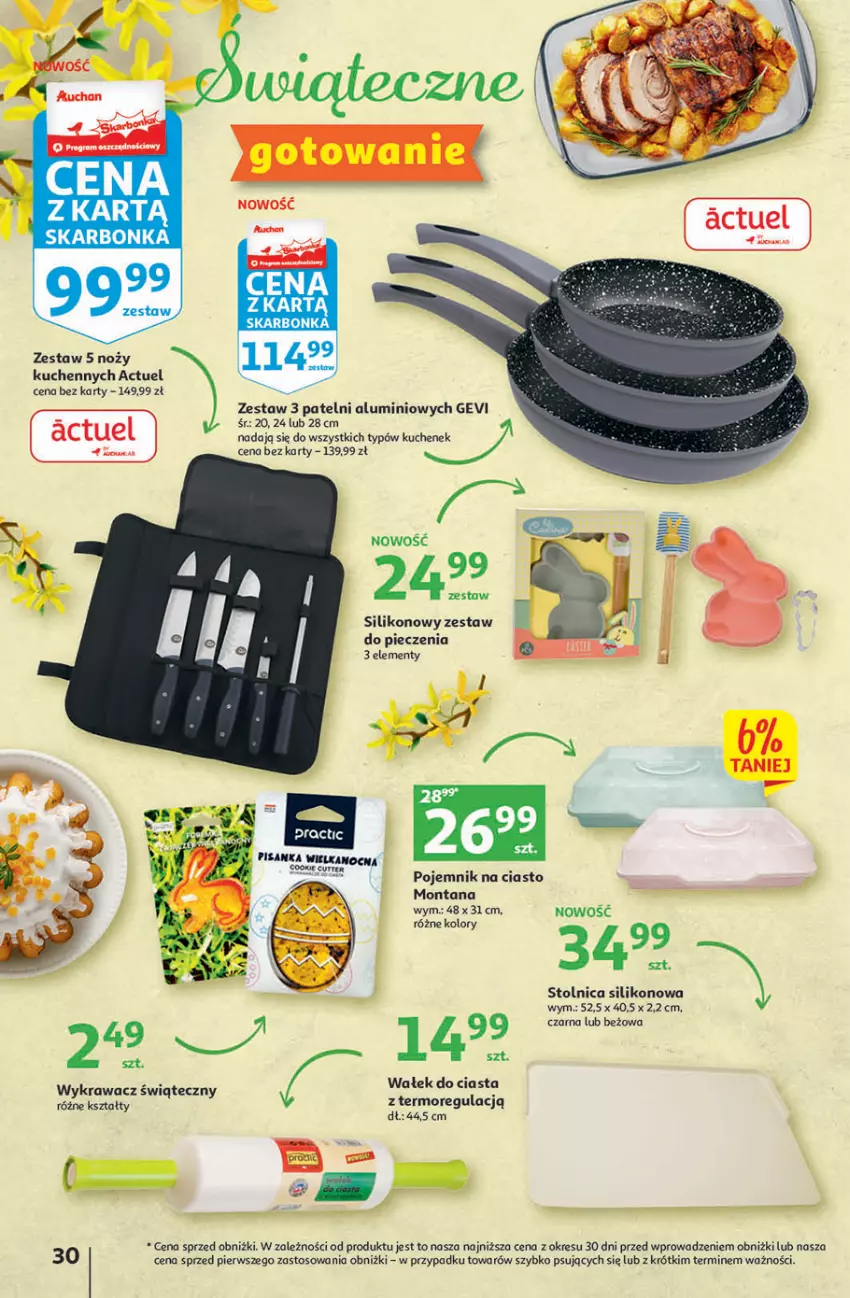 Gazetka promocyjna Auchan - Gazetka Wielkanoc w dobrym smaku Hipermarket Auchan - ważna 23.03 do 29.03.2023 - strona 30 - produkty: Noż, O nas, Piec, Pojemnik, Pojemnik na ciasto, Stolnica, Wałek