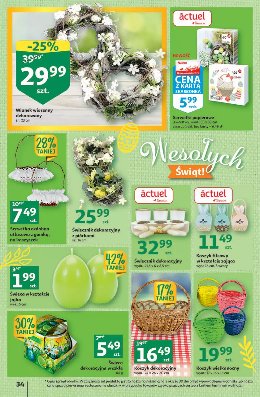 Gazetka promocyjna Auchan - Gazetka Wielkanoc w dobrym smaku Hipermarket Auchan - ważna 23.03 do 29.03.2023 - strona 34 - produkty: Fa, Kosz, O nas, Papier, Ser, Serwetki, Serwetki papierowe