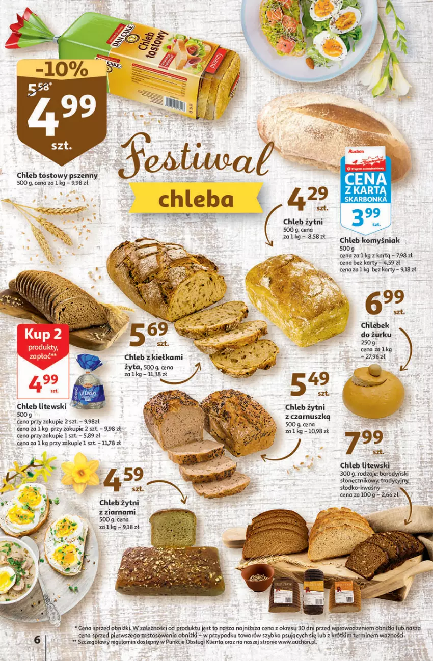 Gazetka promocyjna Auchan - Gazetka Wielkanoc w dobrym smaku Hipermarket Auchan - ważna 23.03 do 29.03.2023 - strona 6 - produkty: Chleb, Chleb tostowy, O nas
