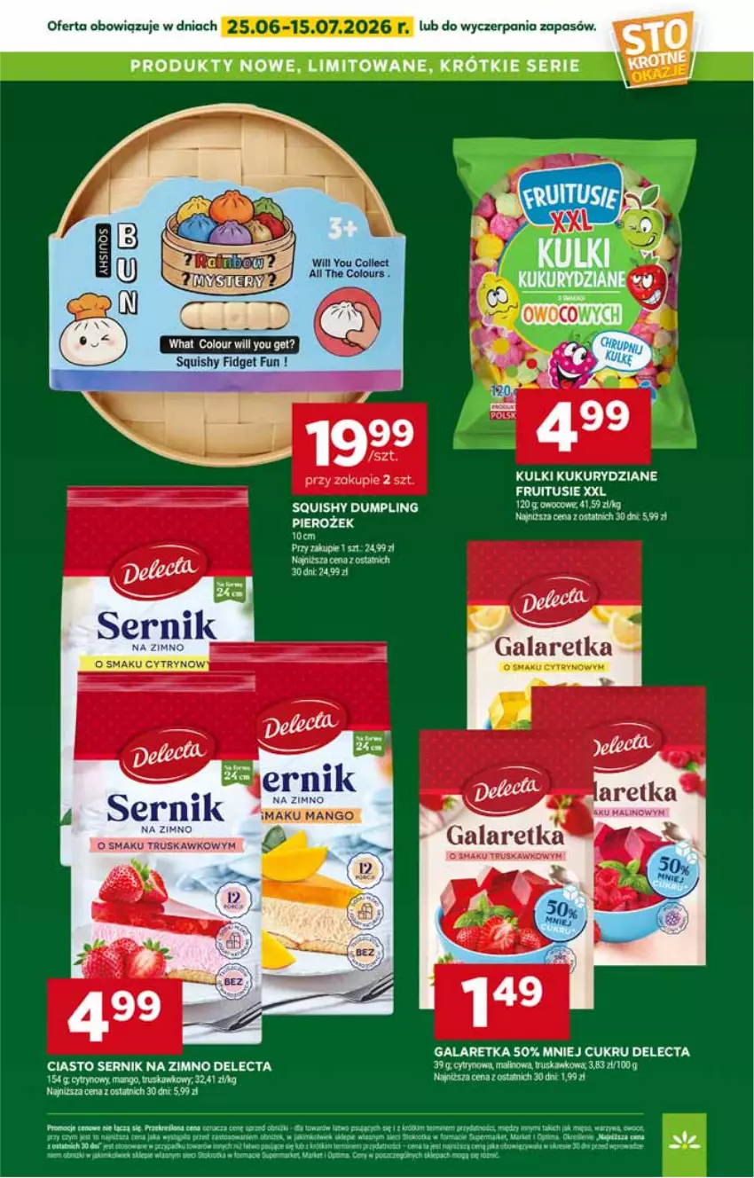 Gazetka promocyjna Stokrotka - Supermarket - ważna 25.06 do 01.07.2026 - strona 37 - produkty: Ciasto sernik, Delecta, Fa, Gala, Galaretka, Ser