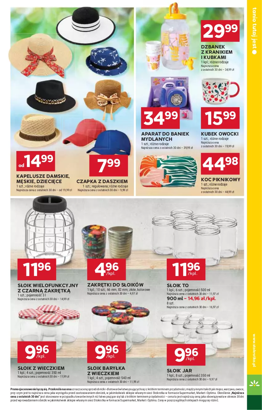 Gazetka promocyjna Stokrotka - Supermarket - ważna 25.06 do 01.07.2026 - strona 43 - produkty: Czapka, Dzbanek, Dzieci, Koc, Kubek, Mięso, Optima, Owoce, Warzywa