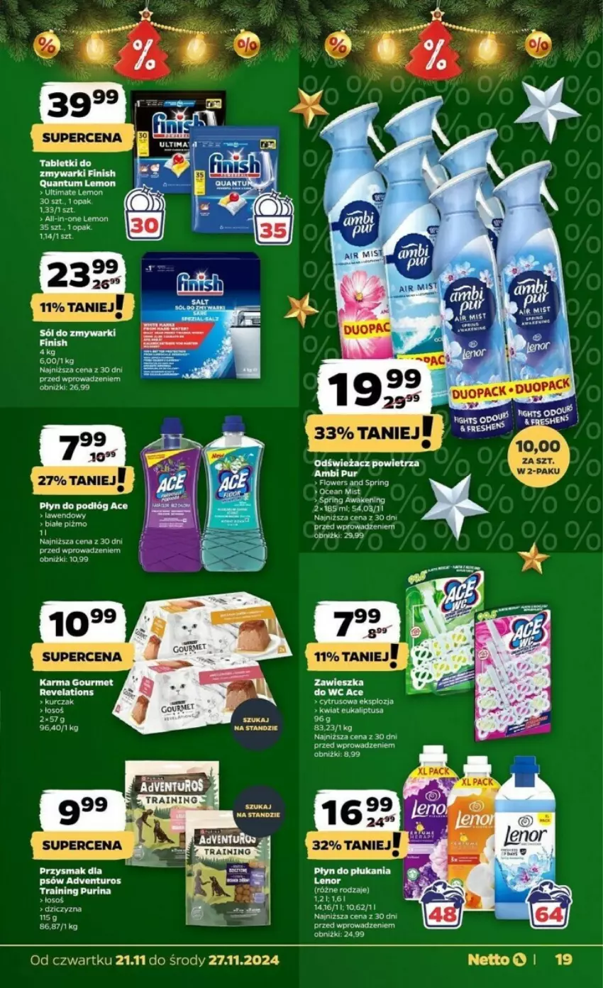 Gazetka promocyjna Netto - ważna 21.11 do 27.11.2024 - strona 11 - produkty: Fa, Finish, Kurczak, Płyn do płukania, Pur, Purina, Sól, Zmywarki