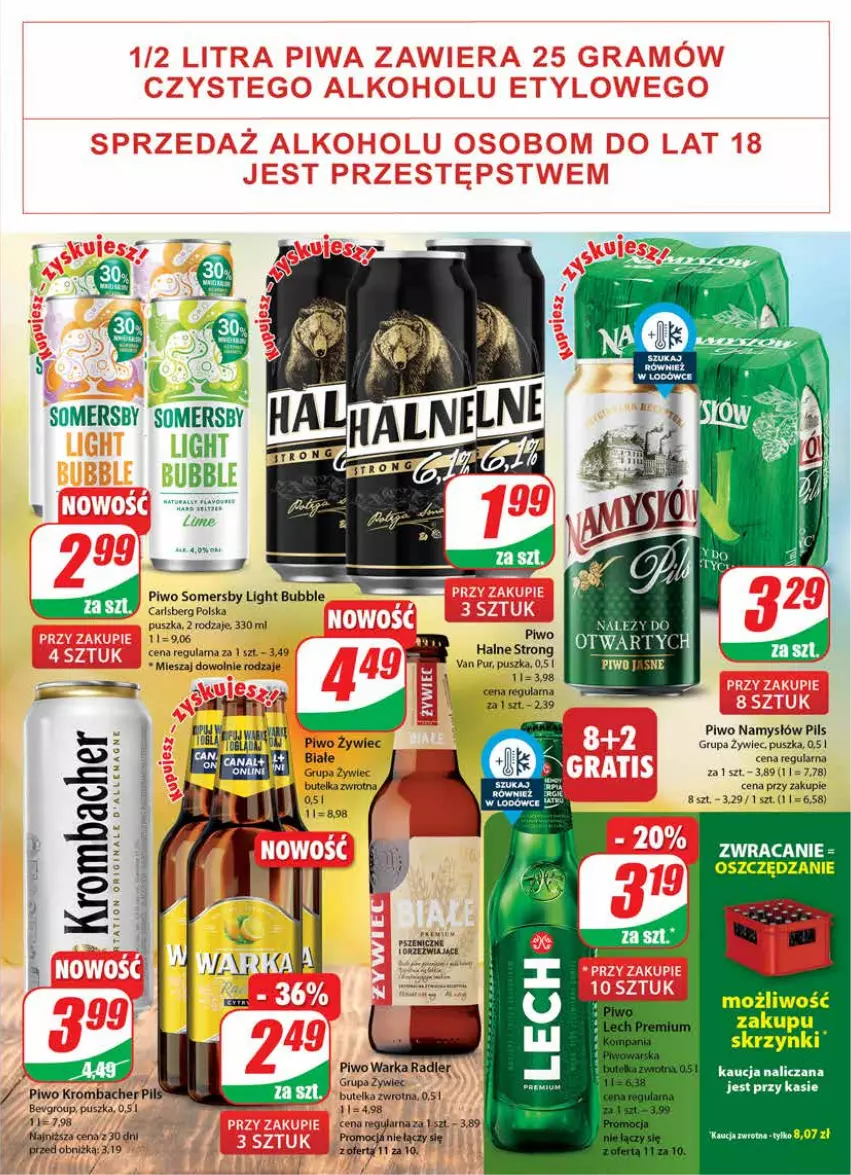 Gazetka promocyjna Dino - Gazetka 40 - ważna 03.10 do 10.10.2023 - strona 17 - produkty: Carlsberg, Namysłów, Piwo, Pur, Radler, Somersby, Warka