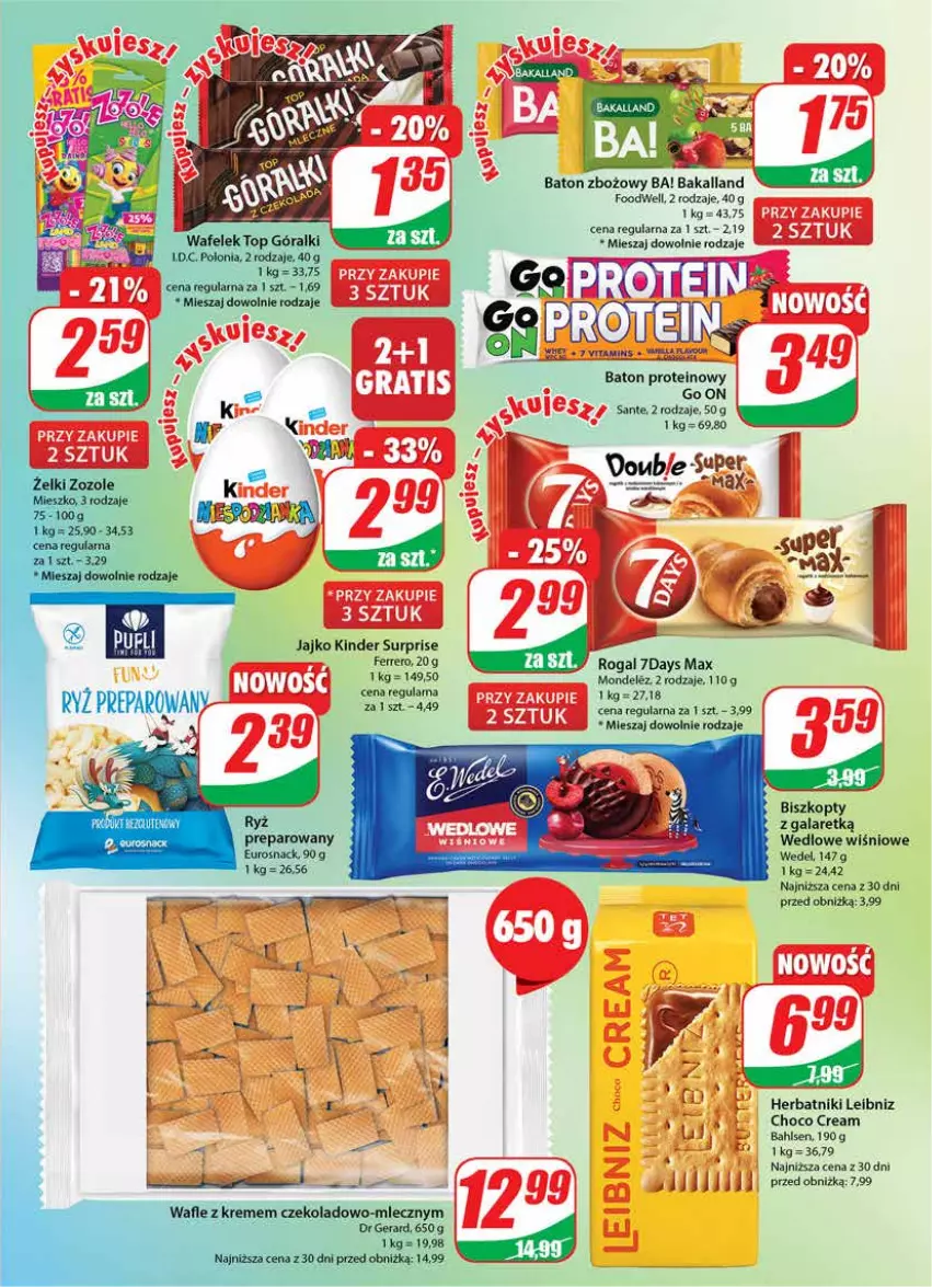 Gazetka promocyjna Dino - Gazetka 40 - ważna 03.10 do 10.10.2023 - strona 3 - produkty: Ba!, Bakalland, Baton, Biszkopty, Ferrero, Gala, Herbatniki, Kinder, Kinder Surprise, Rogal, Sante