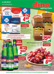 Gazetka promocyjna Dino - Gazetka 40 - Gazetka - ważna od 10.10 do 10.10.2023 - strona 1 - produkty: Piwo, Kawa rozpuszczalna, Pur, JBL, Cukier, Kawa, Jacobs, Wino