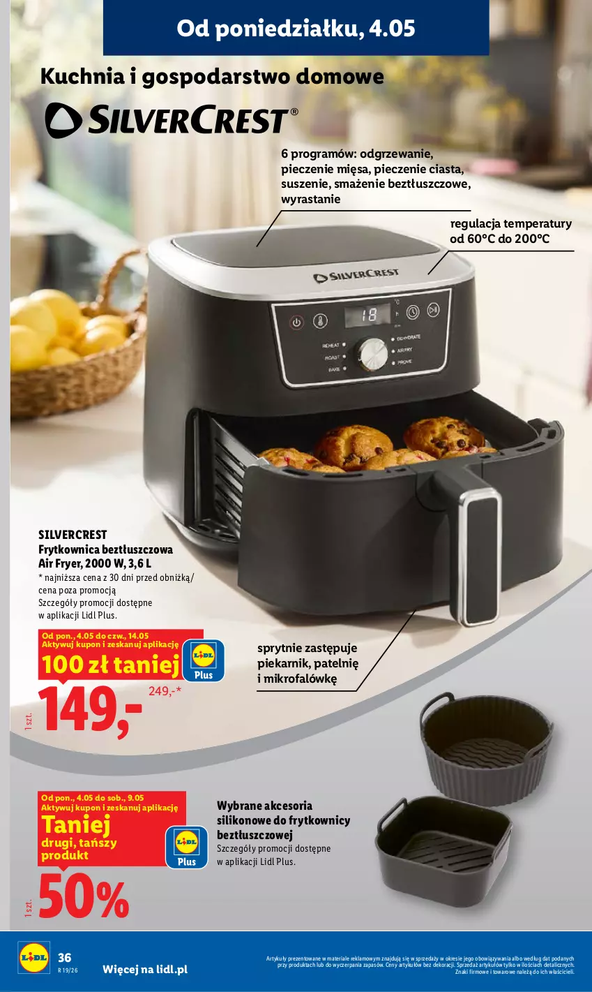 Gazetka promocyjna Lidl - Gazetka ważna od 04.05 do 06.05 - ważna 04.05 do 06.05.2026 - strona 36 - produkty: Fa, Gra, Kuchnia, Piec, Piekarnik, Silvercrest