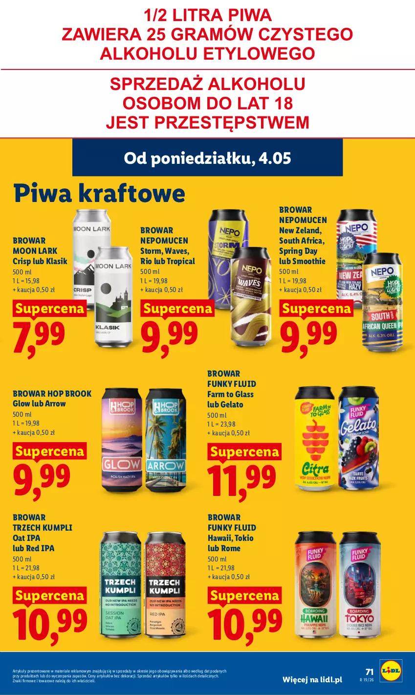 Gazetka promocyjna Lidl - Gazetka ważna od 04.05 do 06.05 - ważna 04.05 do 06.05.2026 - strona 77 - produkty: Fa, Piwa, Smoothie, Tropical