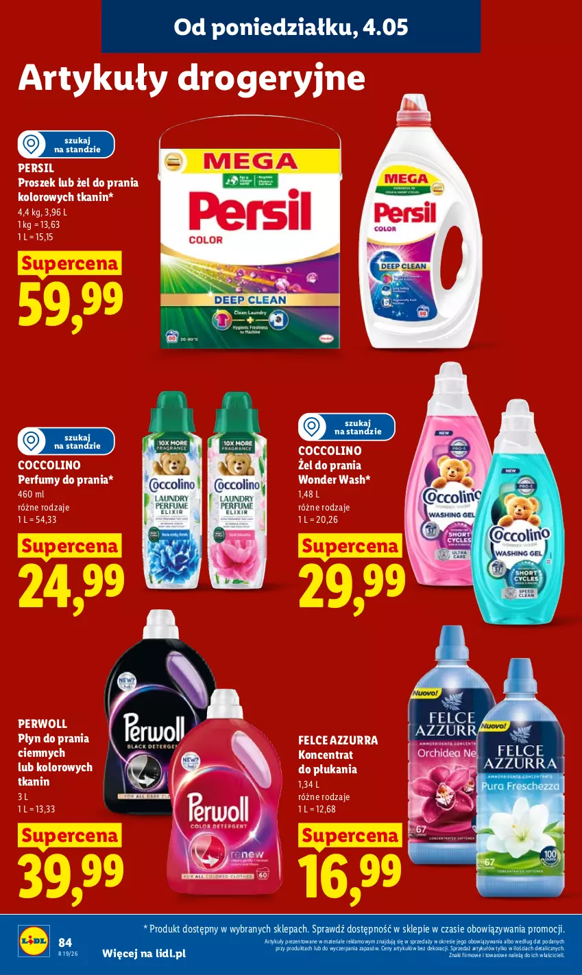 Gazetka promocyjna Lidl - Gazetka ważna od 04.05 do 06.05 - ważna 04.05 do 06.05.2026 - strona 90 - produkty: Coccolino, Perfum, Persil, Perwoll, Płyn do prania