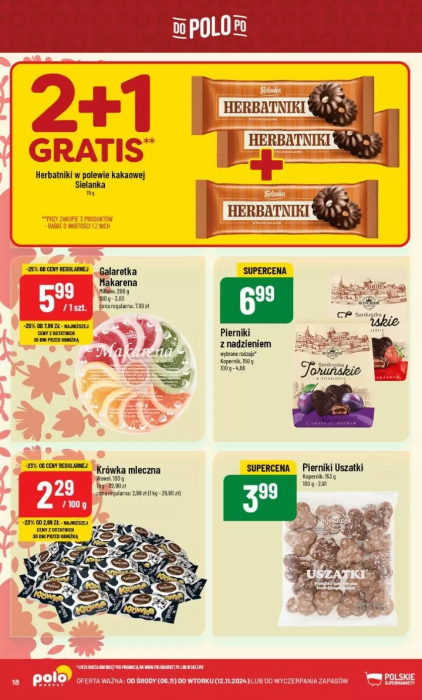 Gazetka promocyjna PoloMarket - ważna 06.11 do 12.11.2024 - strona 10 - produkty: Fa, Gala, Galaretka, Herbatniki, Kakao, Piernik, Ser, Wawel