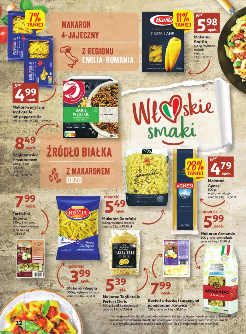 Gazetka promocyjna Auchan - Gazetka Wielkie majowe odkrycia cenowe część #2 Hipermarket Auchan - ważna 04.05 do 10.05.2023 - strona 12 - produkty: Barilla, Fa, Makaron, O nas, Piec, Tagliatelle