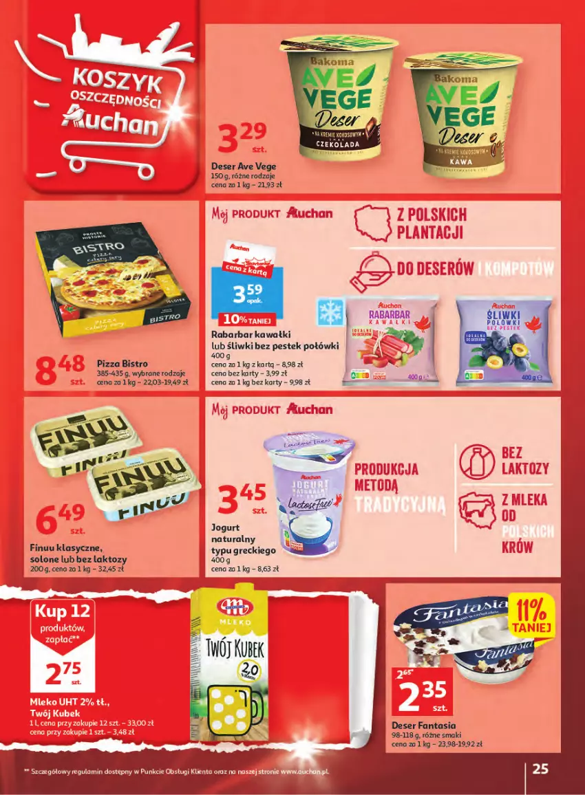 Gazetka promocyjna Auchan - Gazetka Wielkie majowe odkrycia cenowe część #2 Hipermarket Auchan - ważna 04.05 do 10.05.2023 - strona 25 - produkty: Deser, Fa, Fanta, Finuu, Kawa, Pizza, Ser, Stek