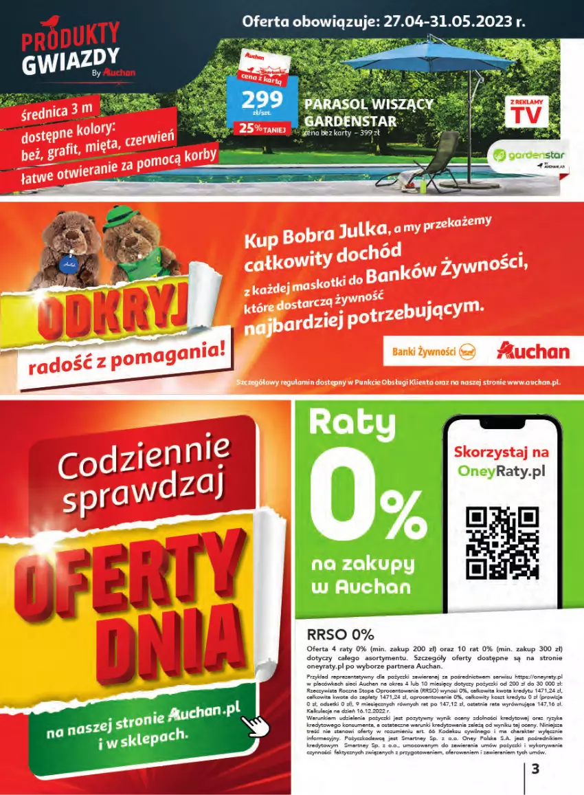 Gazetka promocyjna Auchan - Gazetka Wielkie majowe odkrycia cenowe część #2 Hipermarket Auchan - ważna 04.05 do 10.05.2023 - strona 3 - produkty: BIC, Fa, Parasol, Top