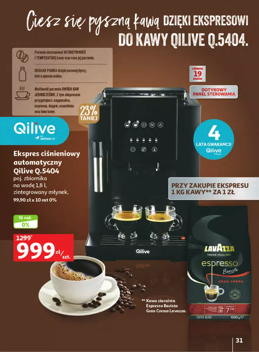 Gazetka promocyjna Auchan - Gazetka Wielkie majowe odkrycia cenowe część #2 Hipermarket Auchan - ważna 04.05 do 10.05.2023 - strona 31 - produkty: Cappuccino, Chia, Gra, Kawa, Kawa ziarnista, Lavazza, Młynek