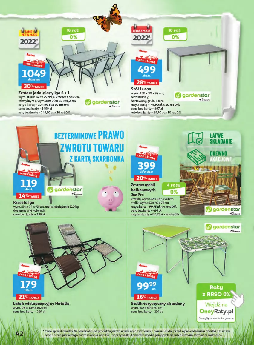 Gazetka promocyjna Auchan - Gazetka Wielkie majowe odkrycia cenowe część #2 Hipermarket Auchan - ważna 04.05 do 10.05.2023 - strona 42 - produkty: BIC, Krzesło, Nokia, O nas, Stół, Stolik, Tran