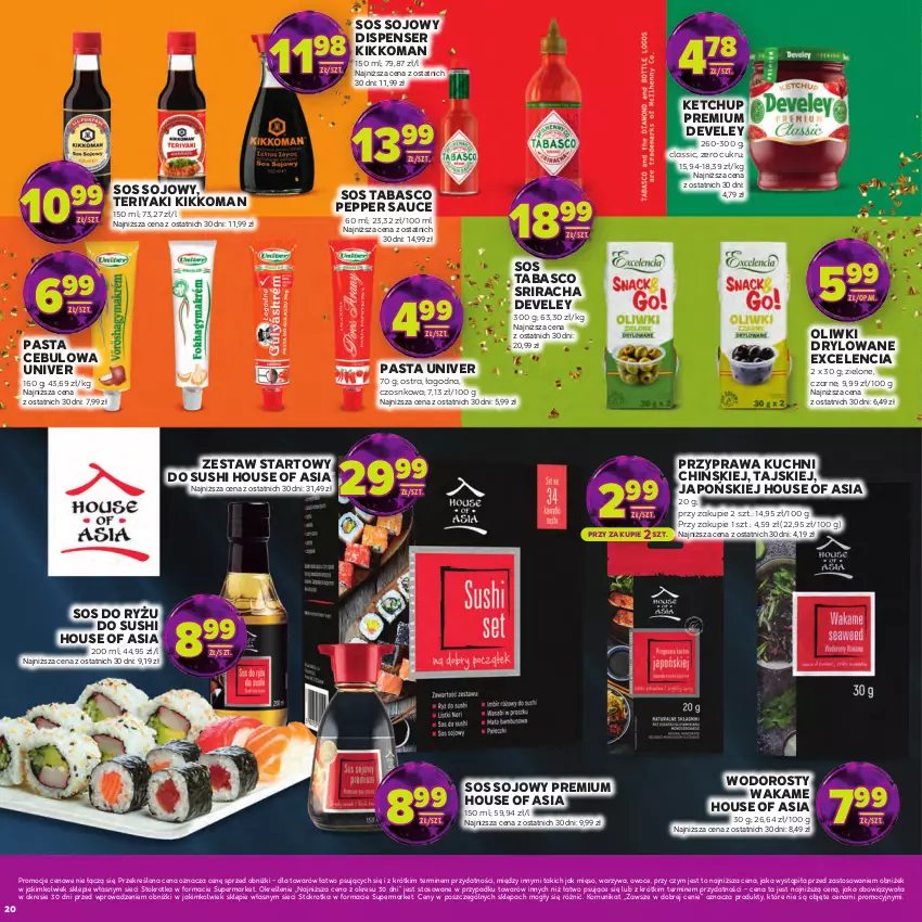 Gazetka promocyjna Stokrotka - Katalog Sylwester! - ważna 30.12.2025 do 14.01.2026 - strona 20 - produkty: House of Asia, Ketchup, Mięso, Oliwki, Owoce, Ryż, Ser, Sos, Sos sojowy, Sos tabasco, Sushi, Warzywa