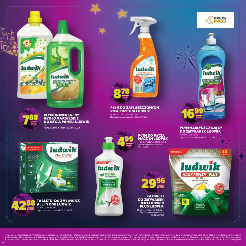 Gazetka promocyjna Stokrotka - Katalog Sylwester! - ważna 30.12.2025 do 14.01.2026 - strona 36 - produkty: Do mycia naczyń, Ludwik, Mars, Mięso, Mydło, Owoce, Płyn do mycia, Płyn do mycia naczyń, Płyn nabłyszczający, Tablet, Warzywa