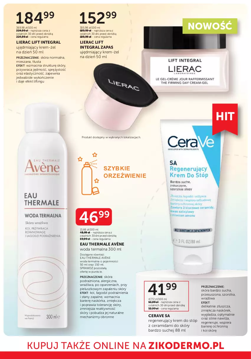 Gazetka promocyjna Ziko - Gazetka Ziko Dermo - ważna 26.06 do 09.07.2025 - strona 10 - produkty: Avène, CeraVe, Gra, Krem do stóp, Lierac, Woda