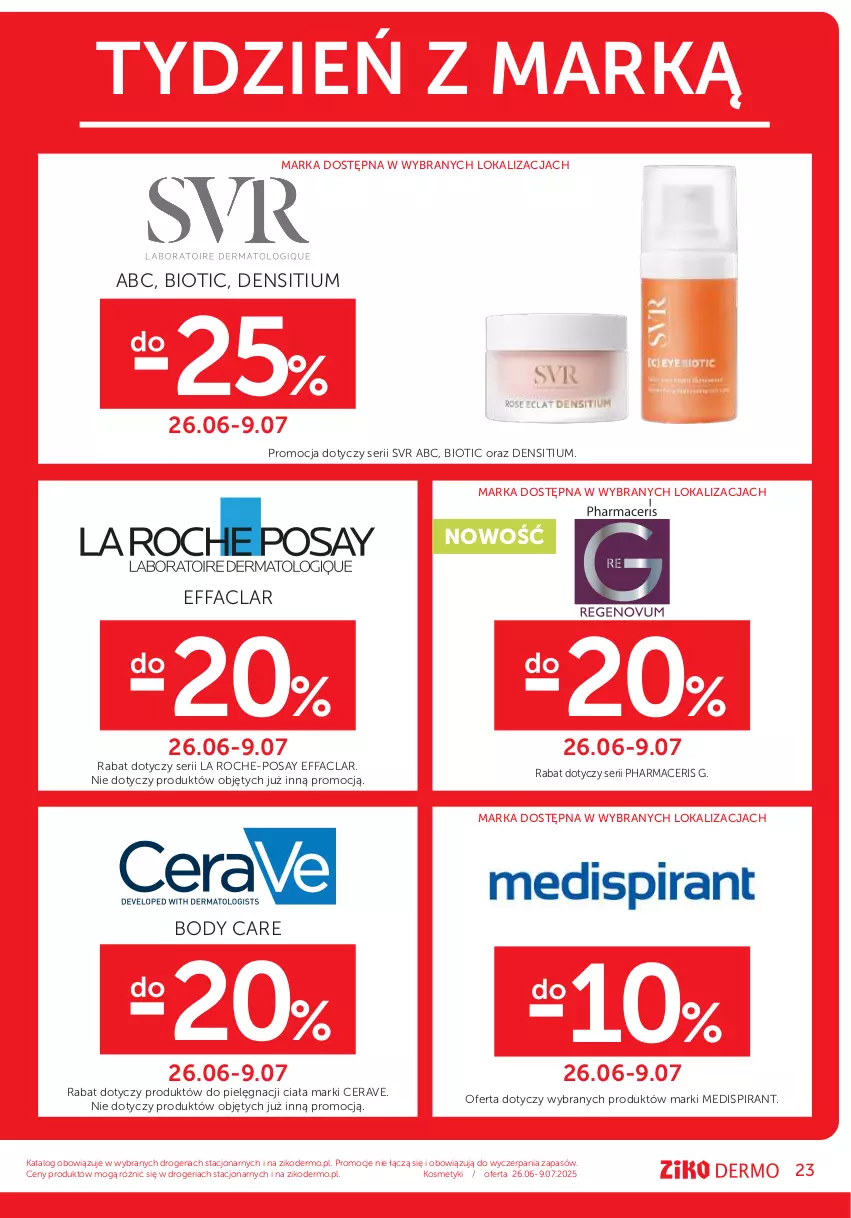 Gazetka promocyjna Ziko - Gazetka Ziko Dermo - ważna 26.06 do 09.07.2025 - strona 23 - produkty: Acer, Body, CeraVe, Fa, La Roche-Posay, Pharmaceris, Ser, SVR