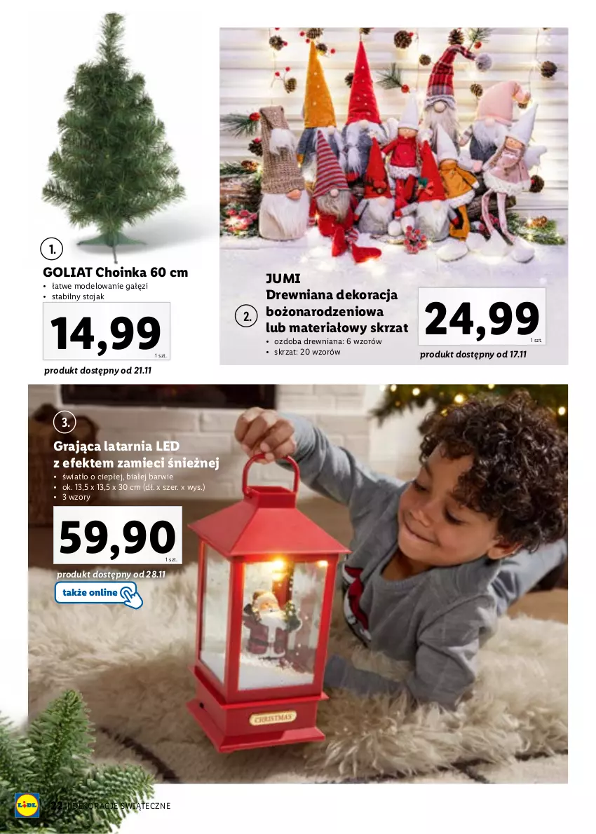 Gazetka promocyjna Lidl - KATALOG DEKORACJE ŚWIĄTECZNE - ważna 14.11 do 25.12.2022 - strona 22 - produkty: Choinka, Gra, Inka, Latarnia, Ozdoba, Skrzat, Stojak