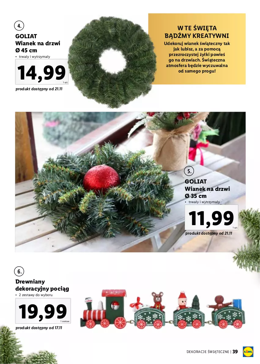 Gazetka promocyjna Lidl - KATALOG DEKORACJE ŚWIĄTECZNE - ważna 14.11 do 25.12.2022 - strona 39 - produkty: Drzwi, Pociąg