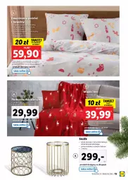 Gazetka promocyjna Lidl - KATALOG DEKORACJE ŚWIĄTECZNE - Gazetka - ważna od 25.12 do 25.12.2022 - strona 15 - produkty: Koc, Pościel, Stolik, Poduszka dekoracyjna, Płyta, Poduszka