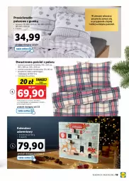 Gazetka promocyjna Lidl - KATALOG DEKORACJE ŚWIĄTECZNE - Gazetka - ważna od 25.12 do 25.12.2022 - strona 19 - produkty: Pościel, Prześcieradło, Kalendarz, Kalendarz adwentowy