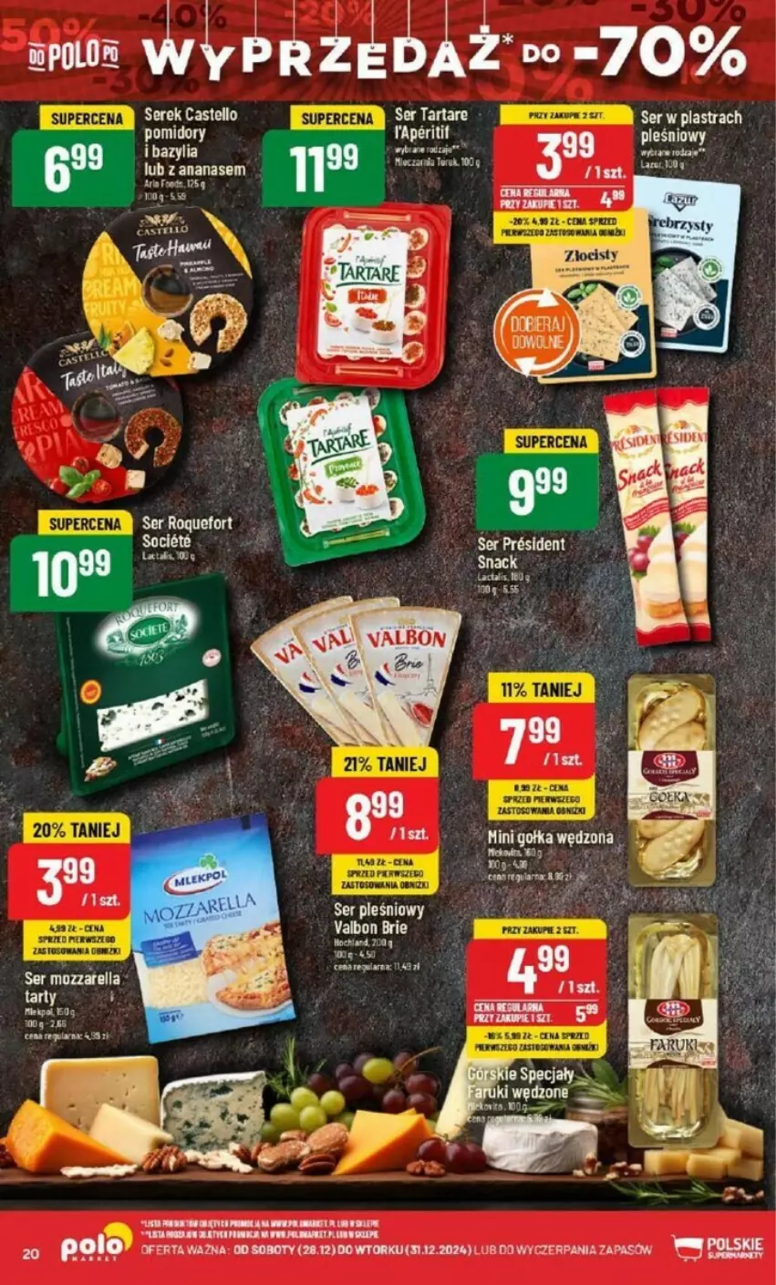 Gazetka promocyjna PoloMarket - ważna 28.12 do 31.12.2024 - strona 13 - produkty: Ananas, Hochland, Mozzarella, Roquefort, Ser, Ser pleśniowy