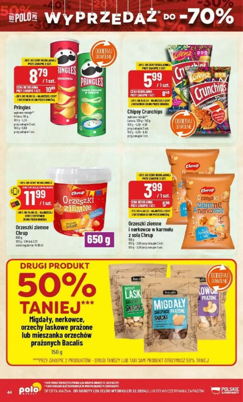 Gazetka promocyjna PoloMarket - ważna 28.12 do 31.12.2024 - strona 39 - produkty: BIC, Chipsy, Crunchips, Fa, Lorenz, Migdały, Orzeszki, Orzeszki ziemne, Por, Pringles