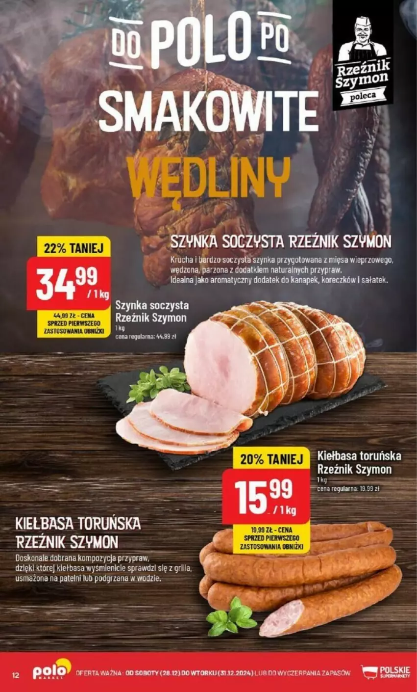 Gazetka promocyjna PoloMarket - ważna 28.12 do 31.12.2024 - strona 4 - produkty: Grill, Kiełbasa, Sałat, Szynka