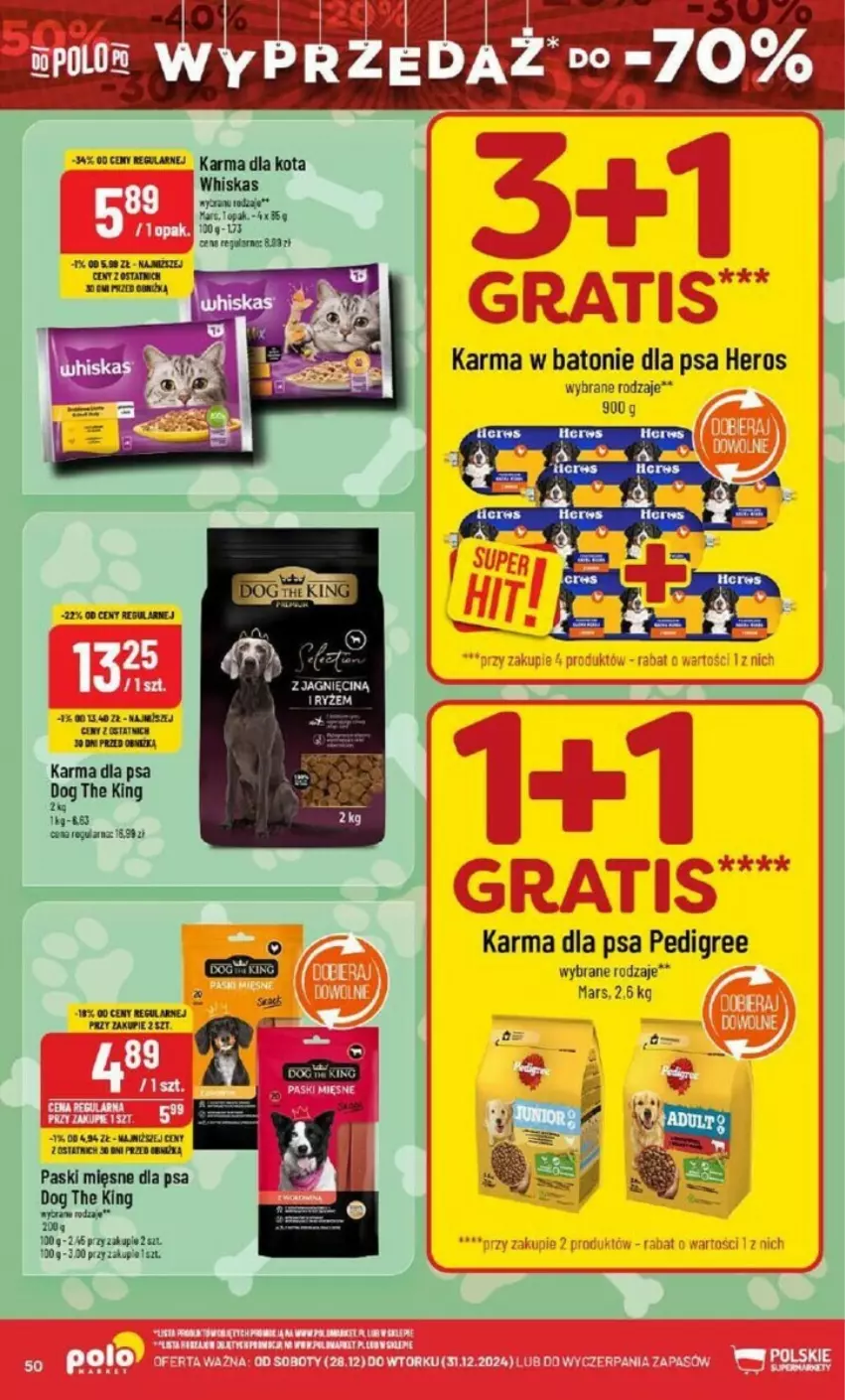 Gazetka promocyjna PoloMarket - ważna 28.12 do 31.12.2024 - strona 46 - produkty: Baton, Gra, Mars, Pedigree, Ryż, Whiskas