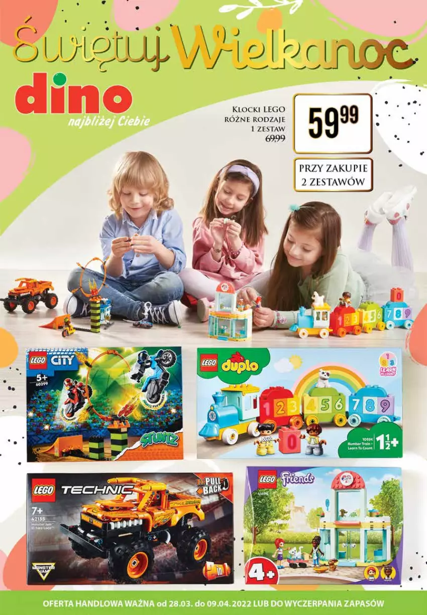 Gazetka promocyjna Dino - Gazetka - ważna 28.03 do 10.04.2022 - strona 1 - produkty: Klocki, LEGO