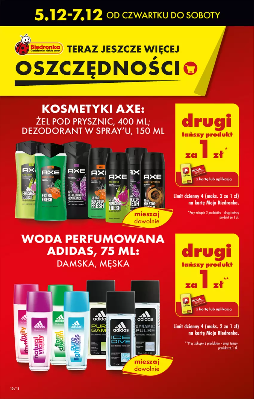 Gazetka promocyjna Biedronka - Od Czwartku - ważna 05.12 do 11.12.2024 - strona 10 - produkty: Adidas, Dezodorant, Perfum, Tera, Woda, Woda perfumowana