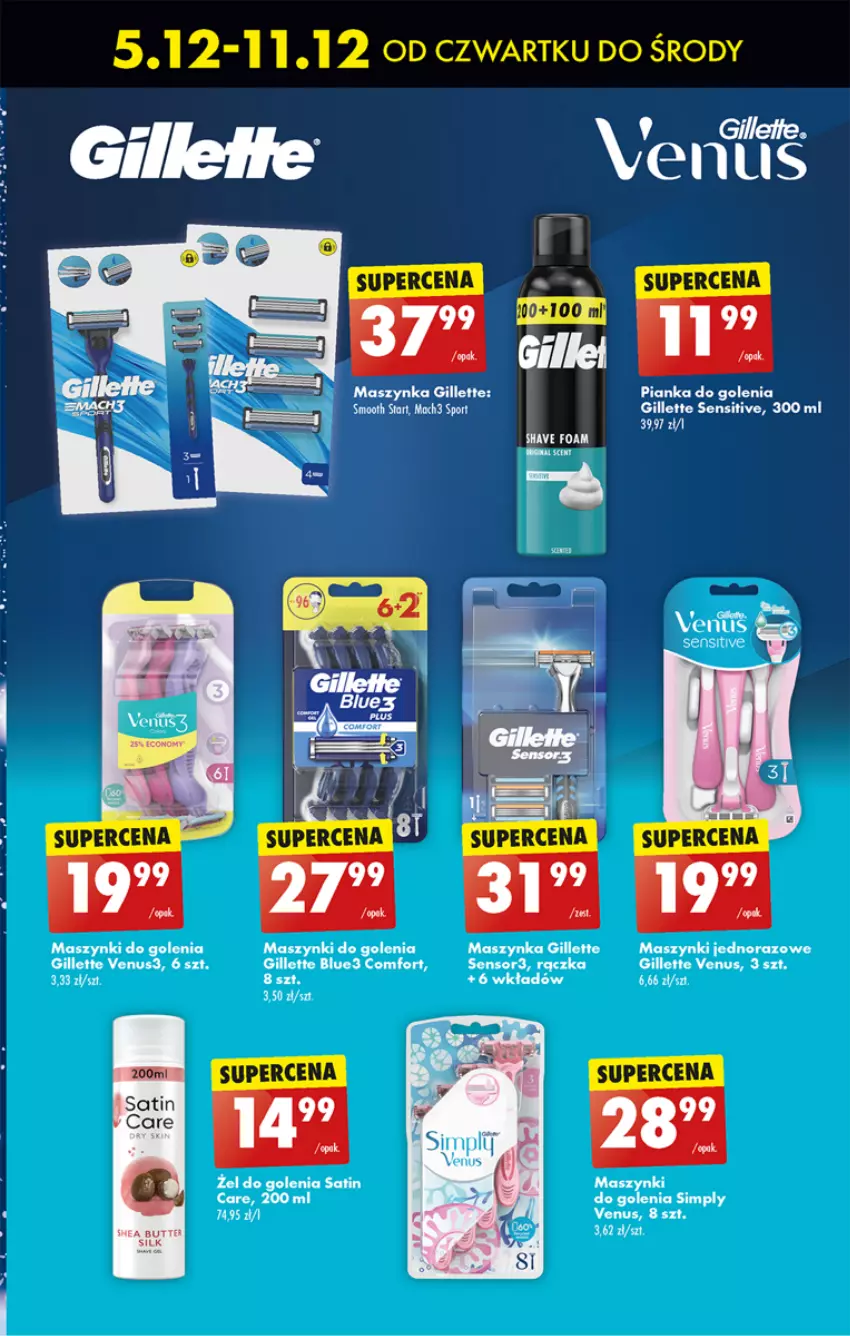 Gazetka promocyjna Biedronka - Od Czwartku - ważna 05.12 do 11.12.2024 - strona 67 - produkty: Gillette, Gillette Venus, Mach3, Maszynka, Pianka do golenia, Por, Sati, Szynka, Venus