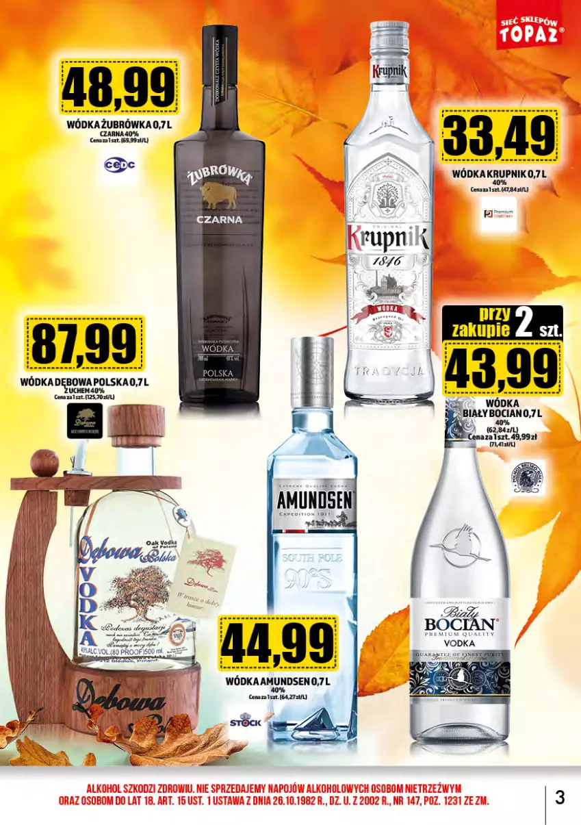 Gazetka promocyjna Topaz - Gazetka - ważna 01.11 do 30.11.2023 - strona 3 - produkty: Krupnik, Wódka