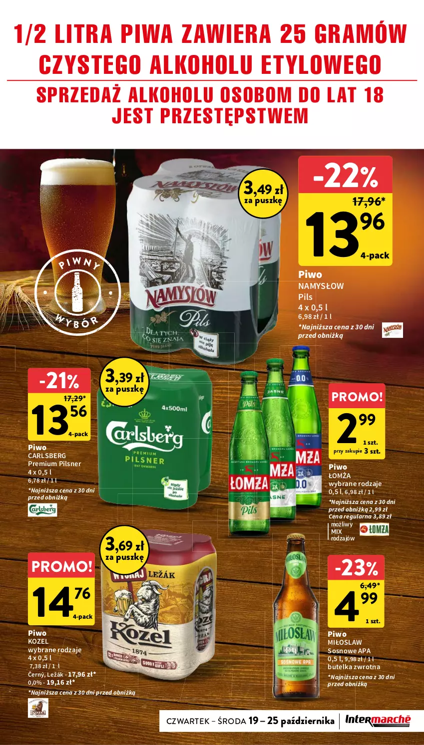 Gazetka promocyjna Intermarche - Gazetka Intermarche - ważna 19.10 do 25.10.2023 - strona 33 - produkty: Carlsberg, Gra, Kozel, Piwa, Piwo, Sos