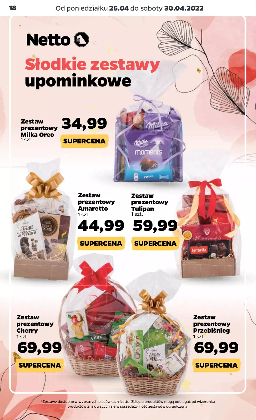 Gazetka promocyjna Netto - Gazetka spożywcza - ważna 25.04 do 30.04.2022 - strona 18 - produkty: Gra, Milka, Oreo, Tulipan, Zestaw prezentowy