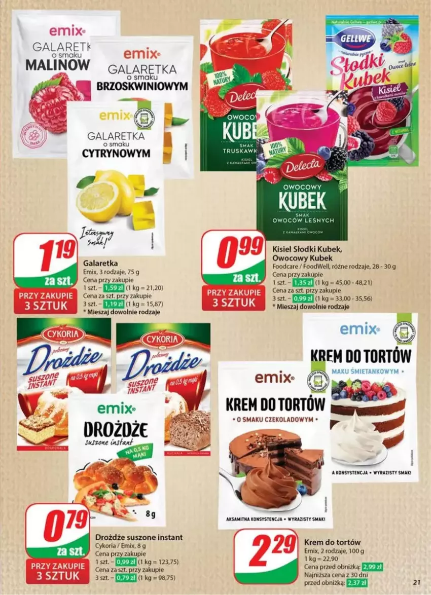 Gazetka promocyjna Dino - ważna 26.02 do 04.03.2025 - strona 14 - produkty: Aksam, Drożdże, Gala, Galaretka, Kisiel, Krem do tortów, Kubek