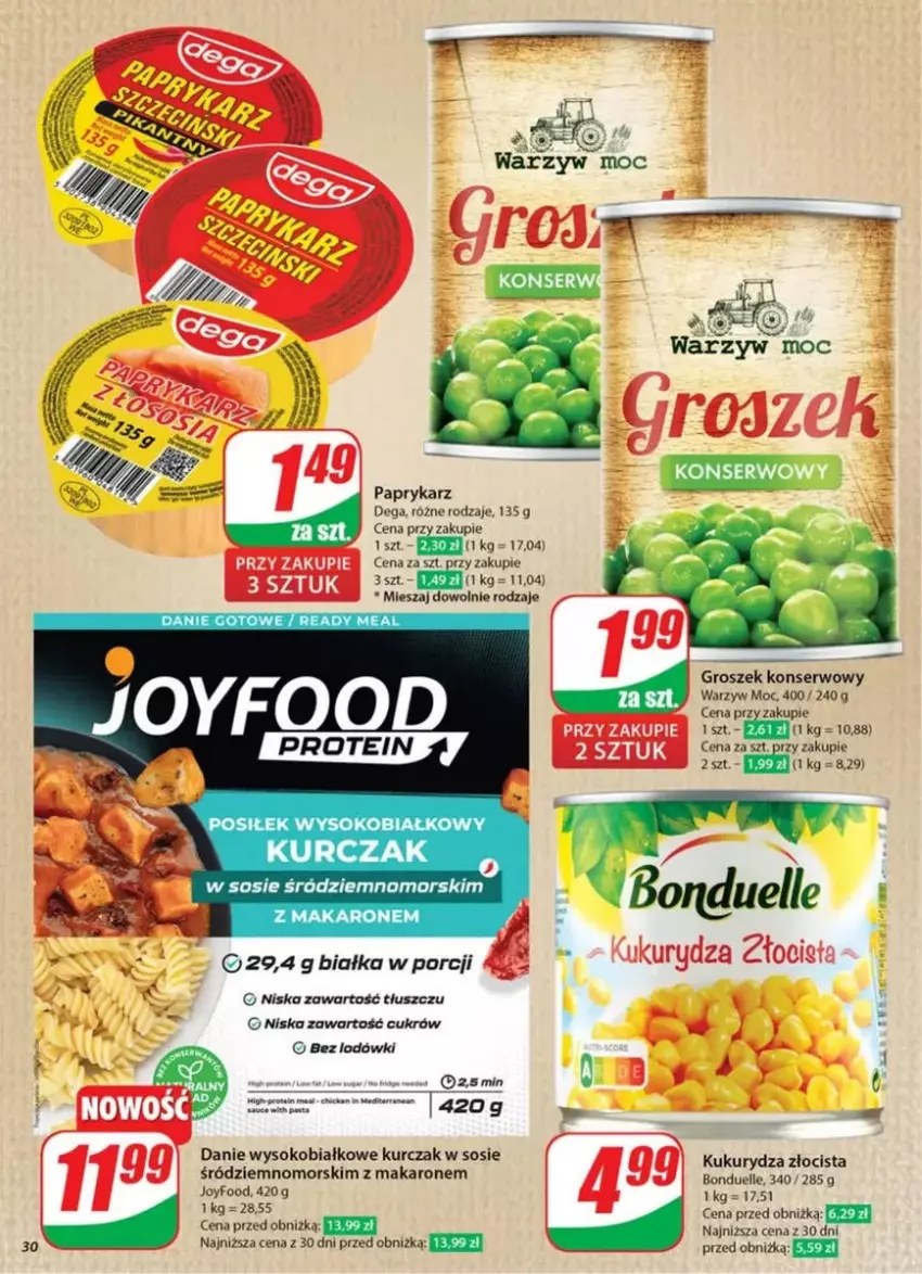 Gazetka promocyjna Dino - ważna 26.02 do 04.03.2025 - strona 24 - produkty: Bonduelle, Danie gotowe, Fa, Groszek, Kukurydza, Kurczak, Makaron, Papryka, Paprykarz, Por, Ser, Sok, Sos