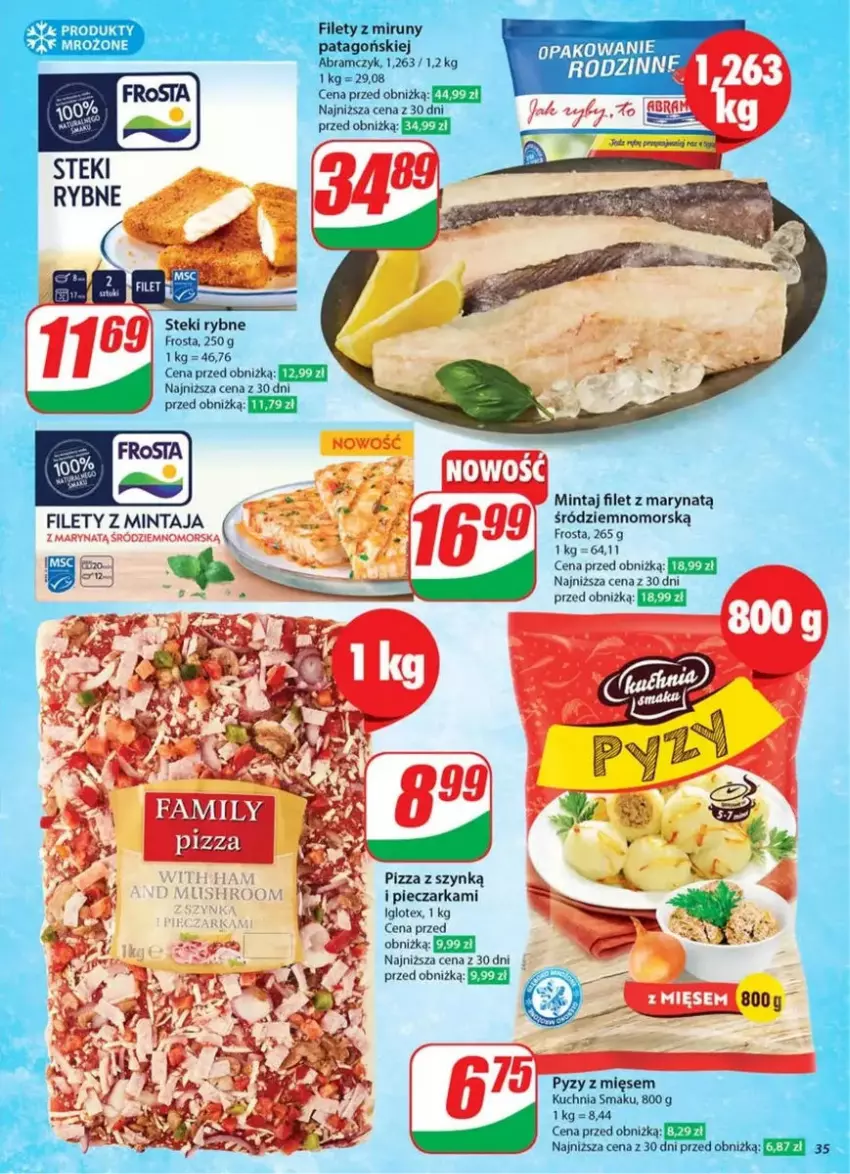 Gazetka promocyjna Dino - ważna 26.02 do 04.03.2025 - strona 29 - produkty: Frosta, Kuchnia, Mintaj, Piec, Pieczarka, Pizza, Stek, Tago