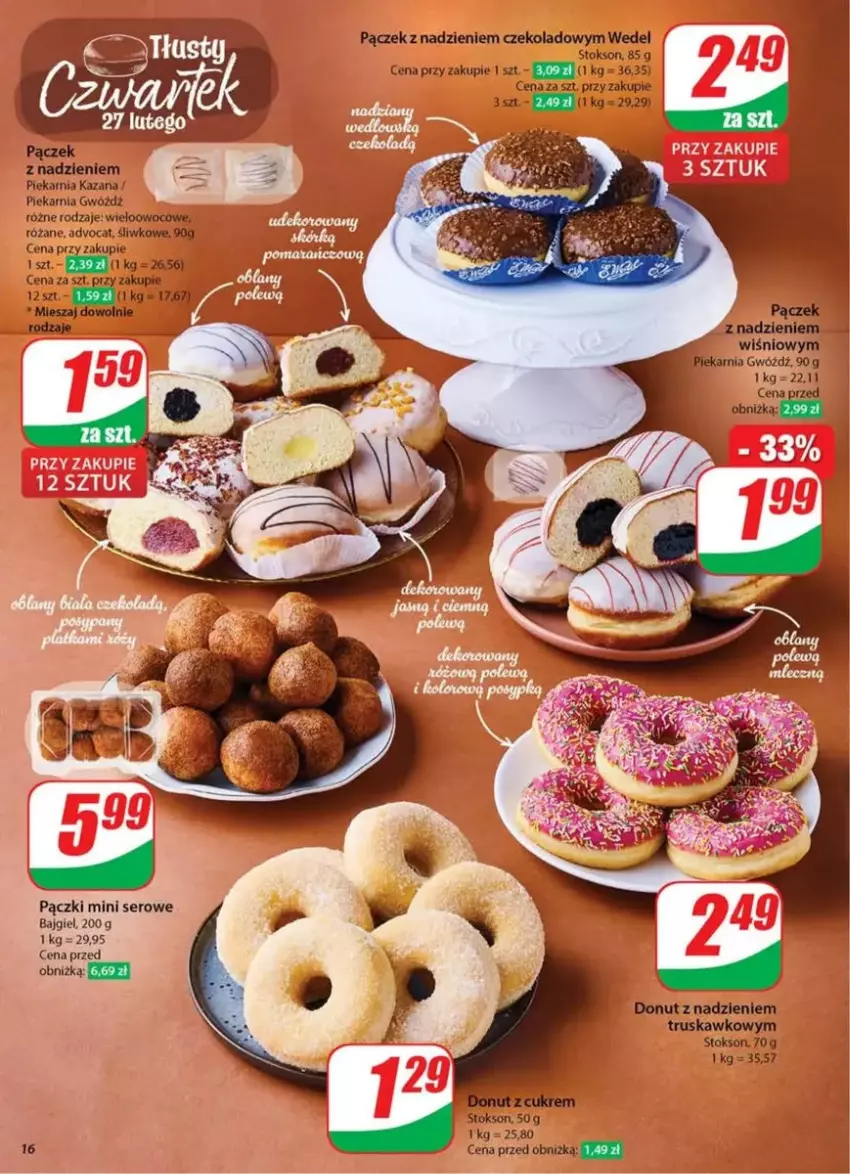 Gazetka promocyjna Dino - ważna 26.02 do 04.03.2025 - strona 8 - produkty: Donut, Pączek, Róża, Ser